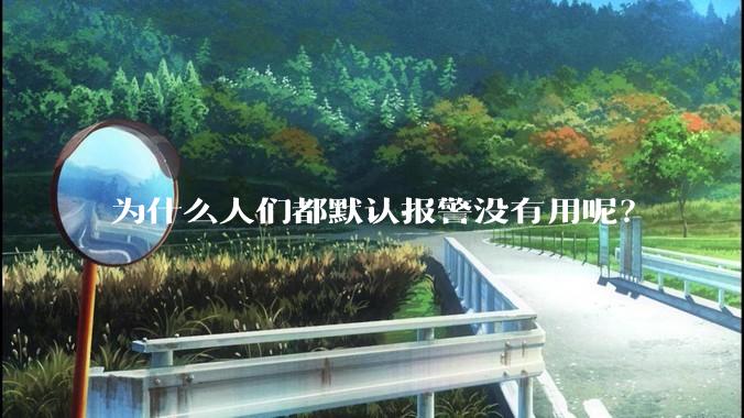 为什么人们都默认报警没有用呢？